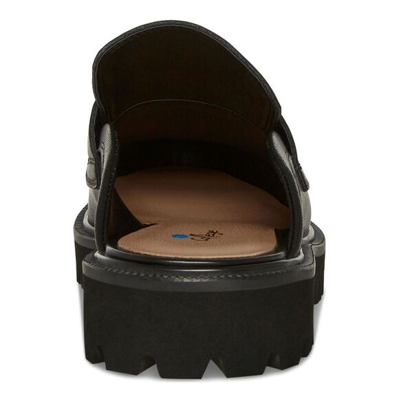 AQUA COLLEGE Womens Black Penny Keeper Fever Round Toe Slip On Leather Mules 8 M - Picture 2 of 5